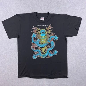 VTG Oneita T Shirt Mens XL Dragon Chinatown San Francisco Single Stitch Black - Picture 1 of 10