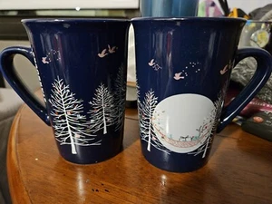 Lot Of 2 New 2019 Starbucks Mug Blue Christmas 10 OZ COFFEE MUG CUP - Picture 1 of 4