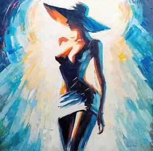 Ölgemälde - "Im Strahlenkleid – Eleganz im Licht" - E. Gritchina 50x50 - Bild 1 von 6