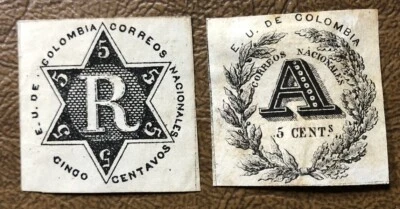 Colombia Registration Stamp F1 And F2 Mint  Hinged - Image 1 of 4