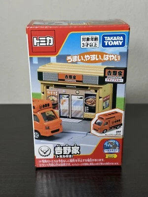 Tomica Tomy Town Yoshinoya Gyudon Beef Bowl Restaurante Diorama Subaru Sambar Foto 1 de 4