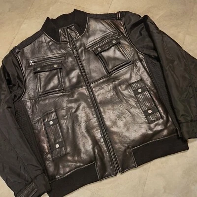 Abrigo Chaqueta Knoles & Carter Para Mujer 3XL Negro Cuero Genuino Forrado de Piel Cremallera Completa Foto 1 de 4