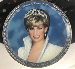 FRANKLIN MINT PORCELAIN COLLECTOR PLATE, "A TRIBUTE TO PRINCESS DIANA" #HV3373 - Picture 1 of 5
