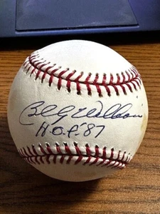 BILLY WILLIAMS 2 SIGNED AUTOGRAPHED OML BASEBALL! Cubs! "HOF 87" - Picture 1 of 3