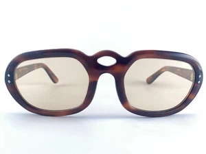 VINTAGE OVERSIZED JEAN DUMAS FRAME DARK TORTOISE MASK SUNGLASSES 1970'S - Picture 1 of 5