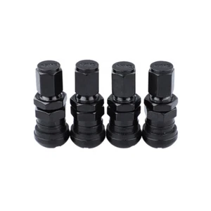 UNIVERSAL 4Pcs RAYS VOLK RACING BLACK FORGED ALUMINUM VALVE STEM CAPS WHEEL RIM - Picture 1 of 2
