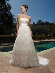 Casablanca Bridal Classic Becomes You A-Line Wedding Dress in Champagne Size 16 - Picture 1 of 13