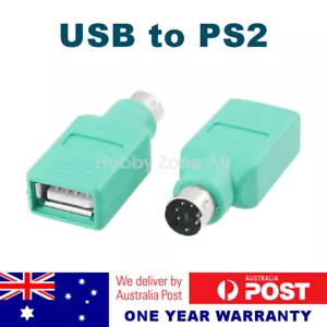 USB Female to PS2 PS/2 Male Adapter Connector for Mouse Keyboard PC Laptop - Picture 1 of 2