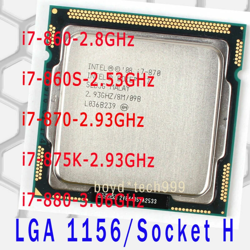 Intel Core i7 i7-860 i7-860S i7-870 i7-875K i7-880 LGA 1156/H CPU Processor - Image 1 of 1