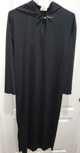 boys SOLID BLACK HALLOWEEN ROBE GOWN HOOD large PRETEND PLAY - Picture 1 of 1