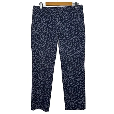 Pantalones Pantalones Banana Republic Ryan Talla 10 Azul Estampado Animal Pierna Recta Elastizados Foto 1 de 4