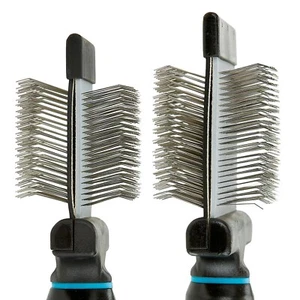 Ergonomic Double Sided Flexible Slicker Brushes for Dog Cat Pet Grooming - Picture 1 of 42