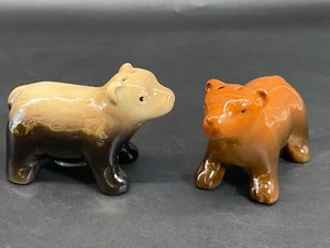 Lindo Agitador de Sal y Pimienta Pequeños Osos Marrones Hermanos Hecho en Firmado N - Imagen 1 de 8