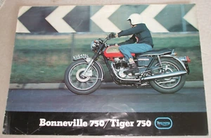 TRIUMPH BONNEVILLE 750 / TIGER 750 1971 SALES BROCHURE - ORIGINAL - Picture 1 of 2