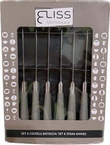 Set Sei (6) Coltelli Bistecca Acciaio Inox Eliss Kitchenware KC9000-SET - Foto 1 di 4