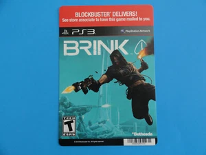 PLAYSTATION 3 BRINK BLOCKBUSTER VIDEO STORE SHELF BACKER CARD - Picture 1 of 2