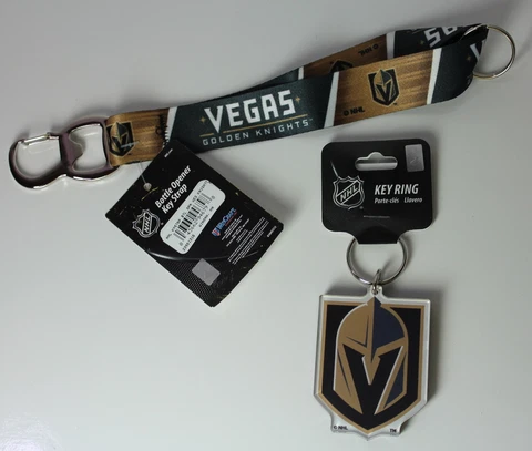 Las Vegas Golden Knights Lot of 2 Bottle Opener Key Strap + Key Ring Gift Set Cover
