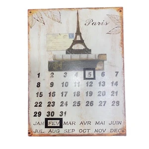 Perpetual Paris Magnetic Wall Calendar Rustic Metal Beige 16x11" - Bild 1 von 2