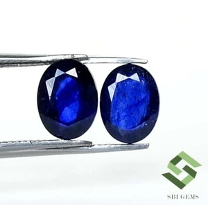 8x6 mm Natural Blue Sapphire Oval Cut Pair 3.27 CTS Faceted Loose Gemstones GF - Picture 1 of 9