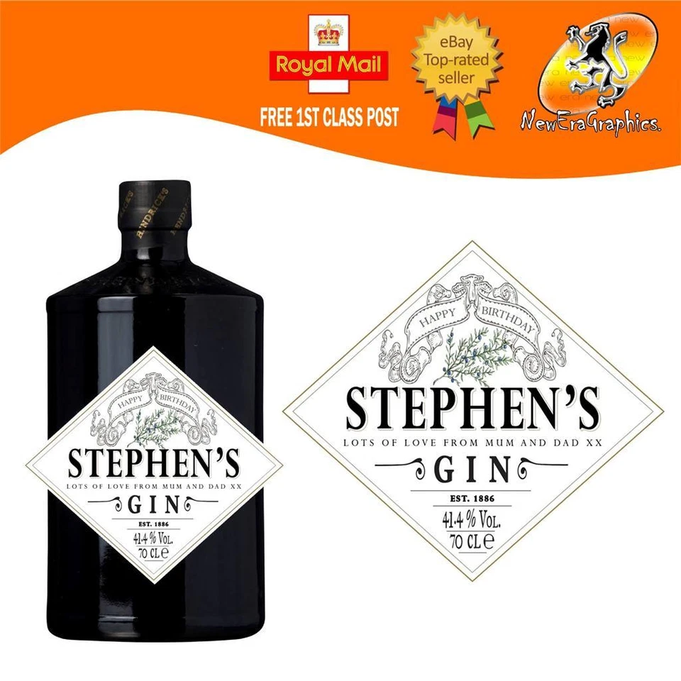 PERSONALISED SCOTTISH GIN BOTTLE LABEL BIRTHDAY ANY OCCASION GIFT - Image 1 of 1