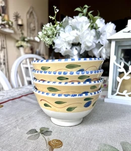 SET 4 Pier 1 Imports Palermo Italy Yellow Blue Green cereal bowls - 5.5''X 3” - Picture 1 of 13