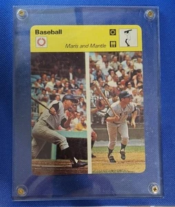 1977 SPORTSCASTER Mickey Mantle Roger Maris NY Yankees Jumbo Card MINT - Picture 1 of 2