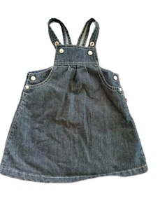 Petit Bateau 100% Cotton Denim Overall Dress 18mo French Design - Picture 1 of 8