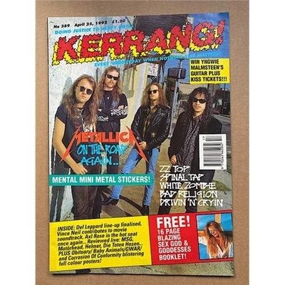 METALLICA KERRANG NO.389 MAGAZINE APRIL 25 1992 - METALLICA COVER with more insi - Image 1 of 2