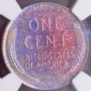 NGC PF-63 BN RAINBOW TONING! 1951 PROOF LINCOLN WHEAT CENT - Picture 1 of 7