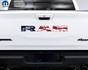 2500 3500 RAM Tailgate Letters Overlay Decals American Flag Fits 2019-2026 Truck - Picture 1 of 4