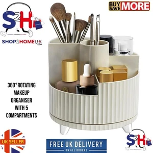 360° Rotating Makeup Organiser Makeup Brush Holder with 5 Compartments - Picture 1 of 6