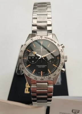 BNIB PAGANI DESIGN PD1766 ALL STEEL CHRONOGRAPH WATCH SEIKO VK64 SAPPHIRE 100m - Image 1 of 4