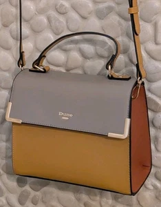 Dune London Top Handle or Crossbody Handtasche Geldbeutel Colorblock Herbstfarben - Bild 1 von 13