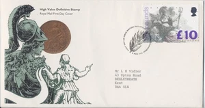 GB 1993 £10.00 Britannia Sc#1478 FDC addressed @D1931L - Picture 1 of 1