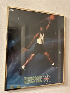 Vintage 1993 Aerospace Michael Jordan Nike Basketball Poster 20" x 16" Framed - Picture 1 of 2