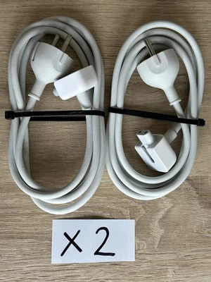 2 x Apple Mains Power Extension Cable 1.8m EU 2 pin C, E, F Magsafe Macbook (B) - Image 1 of 4