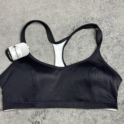 Champion 1602 Sports Bra 34D Spot Comfort Black Wireless $48 NWT - Image 1 of 4