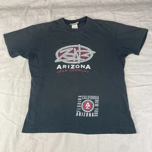 Vintage 90s Arizona Jean Company Shirt Herren Large L Black Faded Skater Logo Y2K - Bild 1 von 11