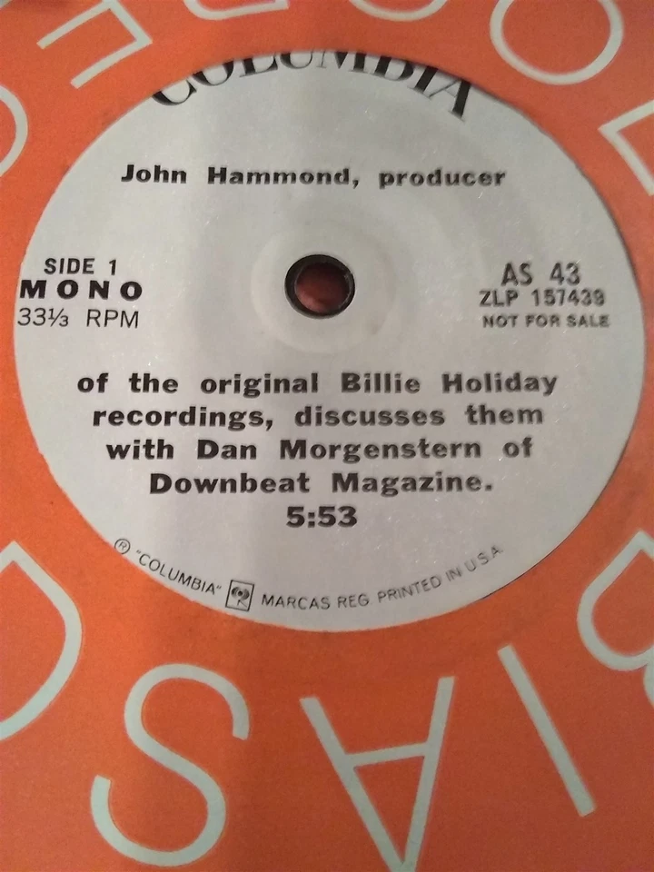 John Hammond, Interview ~ 1972 Columbia promo 45 EP +sleeve (Billie Holiday) - Image 1 of 1
