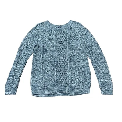 Suéter Gap Para Mujer XL Tejido con Cable Variegado Azul Blanco Crema Damas Top Camisa Foto 1 de 4