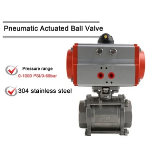 Pneumatic Ball Valve 2" DN50 Double Acting Pneumatic Ball Valve 0-69bar - Picture 1 of 16