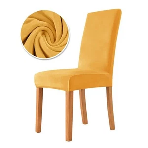 1/2/4/6PCS Velvet Chair Cover Elastic Dining Chair Slipcover Chair Seat Cover - Picture 1 of 42