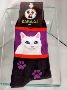 Calcetines para mujer blancos gatos talla 9-11 calcetines Sabyloo novedad patas moda nuevos - Imagen 1 de 1