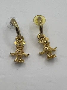 Figura 3D de colección Disney Minnie Mouse colgante en aro tono dorado pendientes - Imagen 1 de 6