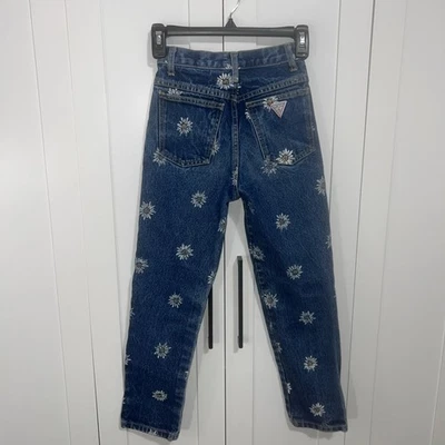 Jeans Guess de Colección Años 90 Azul Denim Flores Margarita Juvenil Talla 10Y Hechos en EE. UU. Foto 1 de 4