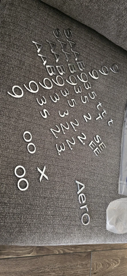 SAAB 9-3 9-5 TRUNK EMBLEMS CHROME 9 3 OEM 1 Letter NUMBER replacement logo AERO - Image 1 of 1