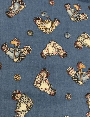 Muñecas de trapo Raggedy Ann & Andy de colección de 10 yardas tela Dianna Marcum Marcus Bros Foto 1 de 4