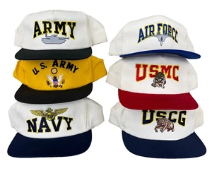 Vintage Military Hat Cap Lot Snapback 90s Army Navy Air Force Marines *READ - Picture 1 of 21
