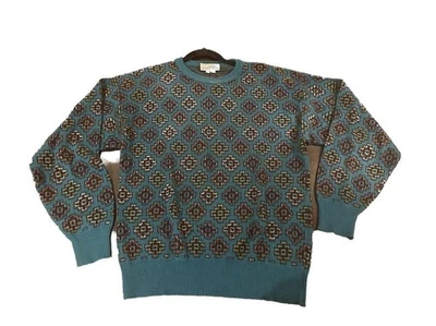 vintage Tricots St. Raphael Saks mens pullover sweater multicolor geometric M - Image 1 of 4