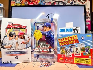 Los Angeles Dodgers Hobby Box BREAK 24-25 MLB 1/2 Topps Chrome 1/4 Bowman - Picture 1 of 5